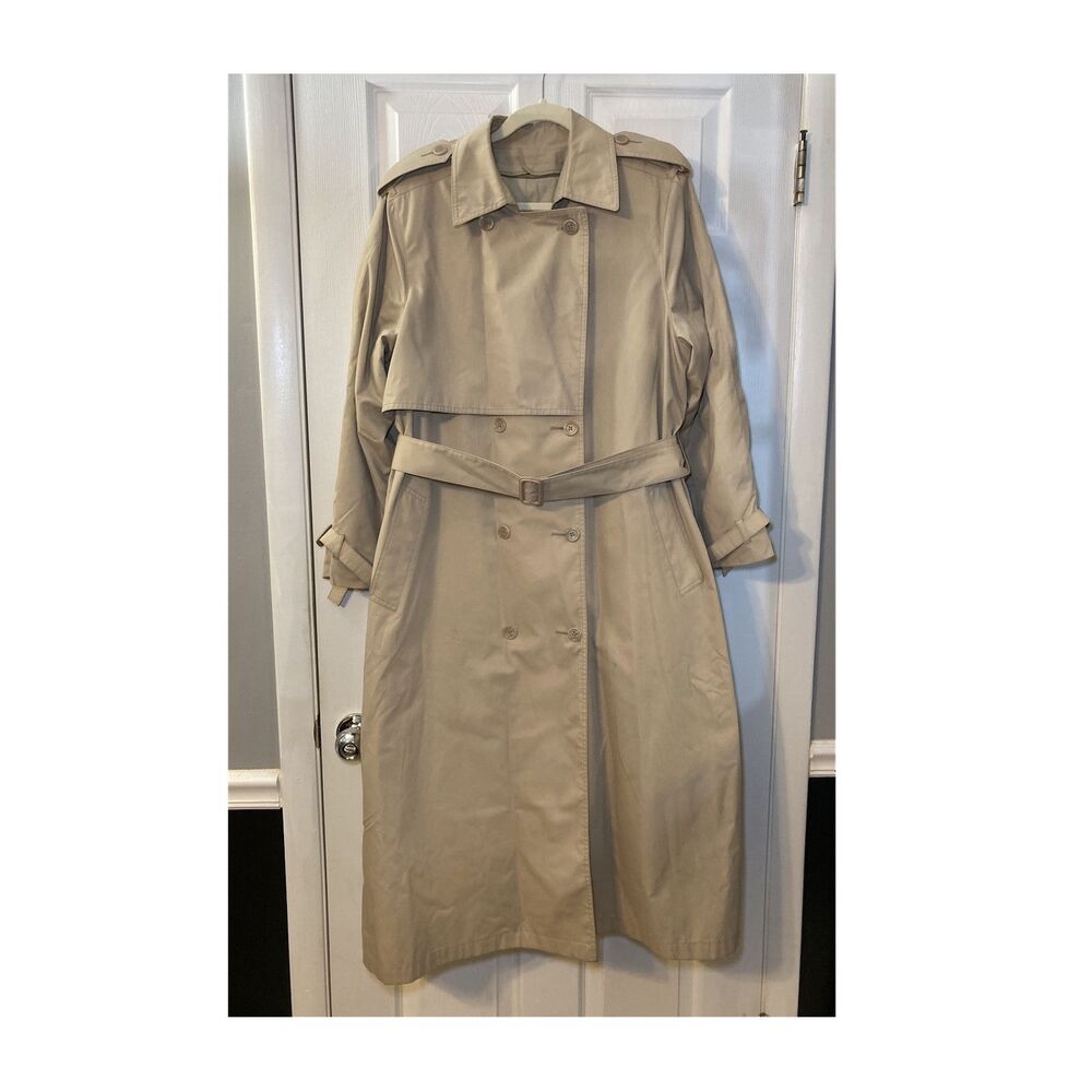 Vintage London Fog Double Breasted Trench Removable Lining Women’s Size 14 Reg